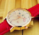 Cat Style Woman's Watch/Faux Leather Strap Band Analog Quartz Wrist Watch