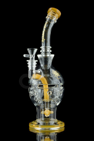 "Circe" Propeller Perc Fabrege Egg Water Pipe with Colored Glass Accents
