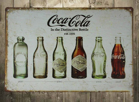 Coke Distinctive Bottle Retro Metal Tin Signs Poster Wall Decor Bar