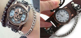 Cool Rock Punk Skull Gothic Skeleton Cuff Watches Analog Quartz Wrist Watches