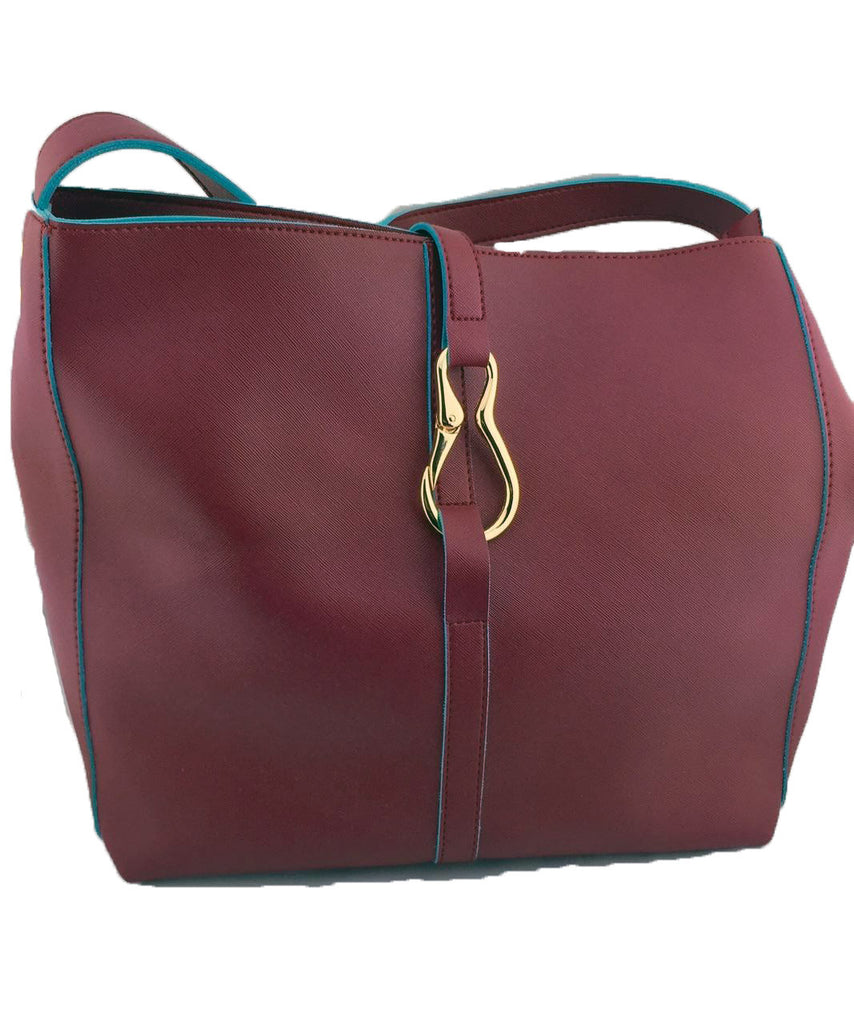 David Jones 15" Strap Bordeaux W/ Blue Lining