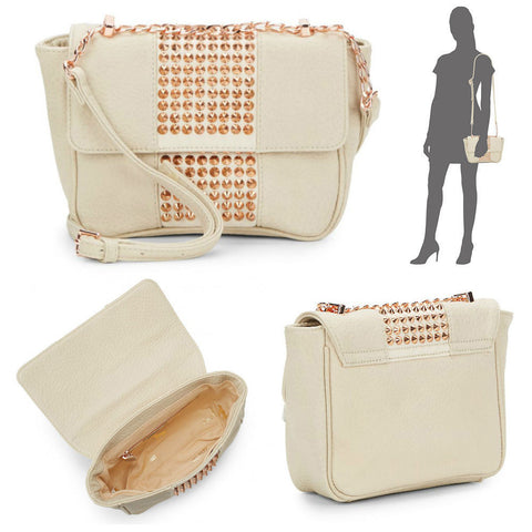 Deux Lux Nomad Messenger Mini Cross Body Shoulder Bag Studded Faux Leather