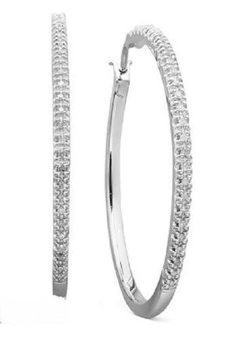 Diamond Hoop Earrings In Sterling Silver(1/4CT. TW.)