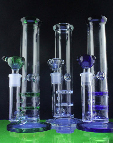 Double "TurbineComb" Perc Straight Tube Water Pipe