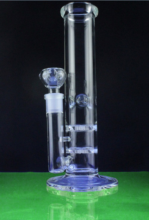 Double "TurbineComb" Perc Straight Tube Water Pipe