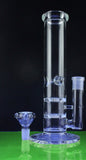 Double "TurbineComb" Perc Straight Tube Water Pipe