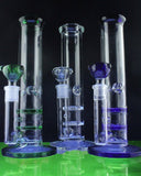 Double "TurbineComb" Perc Straight Tube Water Pipe