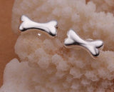 Fashion Jewelry .925 Sterling Silver Earrings Dog Bone Earrings: Crystal, Trendy