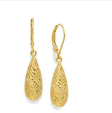 Giani Bernini 24K Gold Over Sterling Silver Earrings,Diamond-Cut Teardrop