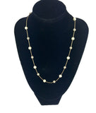 Gold Elastic Chain Pearl Crystal Necklace