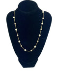 Gold Elastic Chain Pearl Crystal Necklace