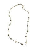 Gold Elastic Chain Pearl Crystal Necklace