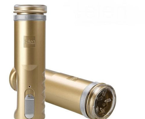 Gold Electric Retractable Male Masturbator Pussy Cup, Piston Fully Automatic Sex