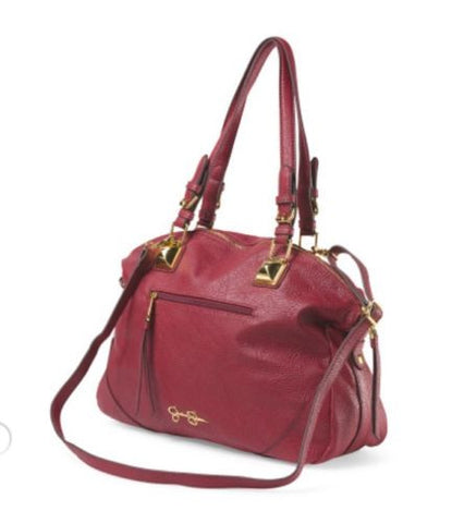 Jessica Simpson Twiggy Satchel 12", 16", Cherry, Large, •faux leather