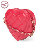 Joseph D'arezzo Heart Cross Body 50", 6.5", Medium, Red, faux leather