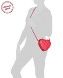 Joseph D'arezzo Heart Cross Body 50", 6.5", Medium, Red, faux leather