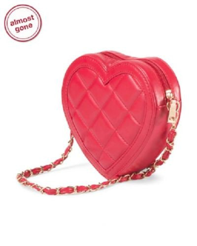 Joseph D'arezzo Heart Cross Body 50", 6.5", Medium, Red, faux leather