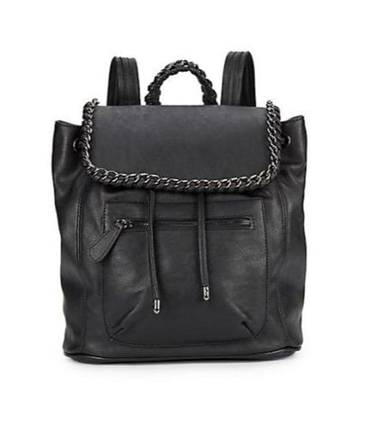 Kensie Chain Trimmed Faux Leather Backpack 10-14", 11", 12", 5.5", Black and Med