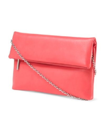 La Regale Foldover Clutch 8", Pink, Small, non leather