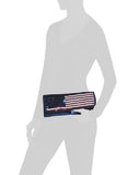 La Regale Sequin American Flag Clutch 11", 5.5", Beaded, Multi-Color, Small