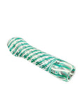 Latticino Chillum w/ marbles & maria rings