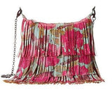 Madden Girl Baxter Fringe Floral Crossbag 23",9",9.5",Cross-Body, Medium,Multi