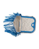 Madden Girl Homer Fringe Cross Body Bag 48", 7", 9.2", Blue, Medium faux leather