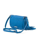 Madden Girl Homer Fringe Cross Body Bag 48", 7", 9.2", Blue, Medium faux leather
