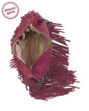 Medium Antik Kraft Shoulder Bag With Fringe 11" 26" Black or Magenta&non leather