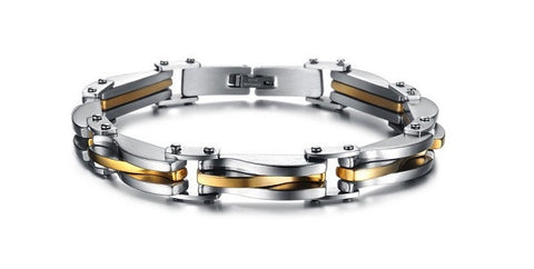 Men Jewelry Punk Rock Stainless Steel Bracelet Silver Golden texture Link Chain Bracelets for men as gifts