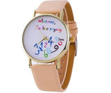 Multicolor Whatever I'm Late Anyway Watch Fashion Women Leather Letters Quartz