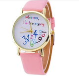 Multicolor Whatever I'm Late Anyway Watch Fashion Women Leather Letters Quartz