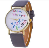 Multicolor Whatever I'm Late Anyway Watch Fashion Women Leather Letters Quartz