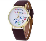 Multicolor Whatever I'm Late Anyway Watch Fashion Women Leather Letters Quartz