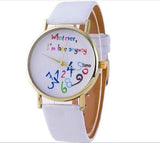 Multicolor Whatever I'm Late Anyway Watch Fashion Women Leather Letters Quartz