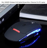 New Slim 1600Dpi Wireless Mouse 2.4G Optical Mouse Mice+