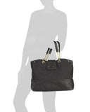 Nicole Miller Vicky Tote 11",19",Black, Medium,polyester,trim:polyvinyl chloride