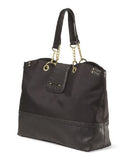 Nicole Miller Vicky Tote 11",19",Black, Medium,polyester,trim:polyvinyl chloride