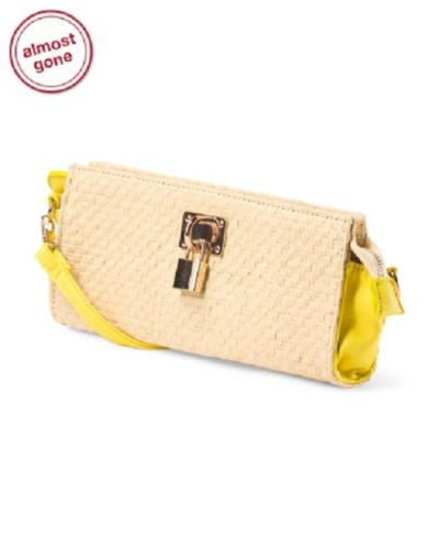 Nila Anthony Cross Body With Lock Detail Pic 10", 44", 5", Medium, Yellow,