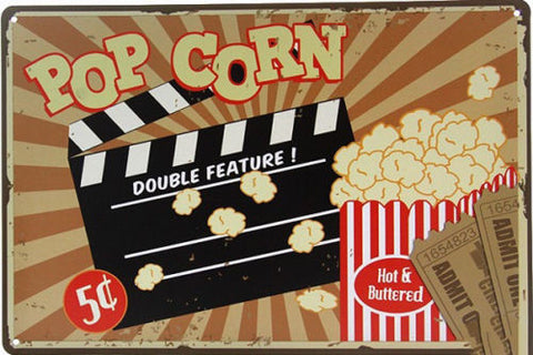 Popcorn Metal Signs Home Decor Wall Art Craft 11.81"X7.87"