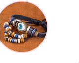 Punk Rock Ethnic Leather Evil Eye Charm Bracelets Pulseras Fashion Jewelry Unisex Adjustable