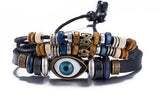 Punk Rock Ethnic Leather Evil Eye Charm Bracelets Pulseras Fashion Jewelry Unisex Adjustable