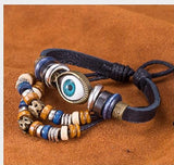 Punk Rock Ethnic Leather Evil Eye Charm Bracelets Pulseras Fashion Jewelry Unisex Adjustable