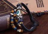 Punk Rock Ethnic Leather Evil Eye Charm Bracelets Pulseras Fashion Jewelry Unisex Adjustable