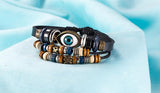 Punk Rock Ethnic Leather Evil Eye Charm Bracelets Pulseras Fashion Jewelry Unisex Adjustable