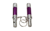 Purple Multifunction Aluminum Led Pocket Mini Flashlight,Keyring,Whistle,Compass
