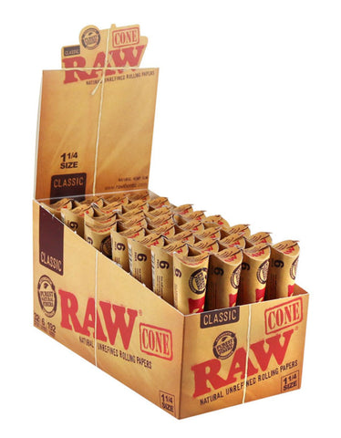 5 pcs -Raw Natural Unrefined Pre Rolled Cones - 1 1/4"