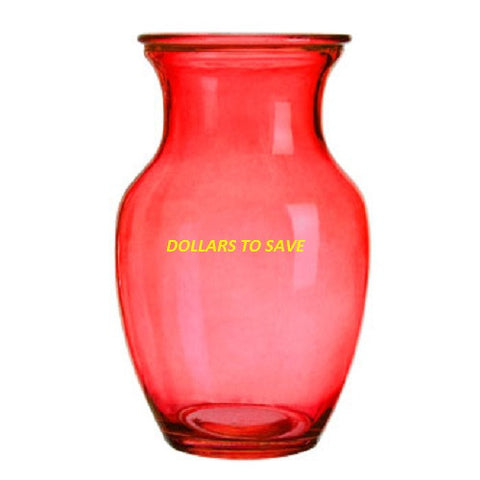 1-pcs Red Glass Bouquet Vases, 8 in.