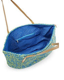 Saks Fifth Avenue Two- Tone Straw Tote Turo/Green