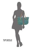 Saks Fifth Avenue Two- Tone Straw Tote Turo/Green